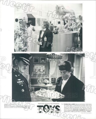 1992 Actors Robin Williams & Michael Gambon in Film Toys Press Photo adz59 - Historic Images