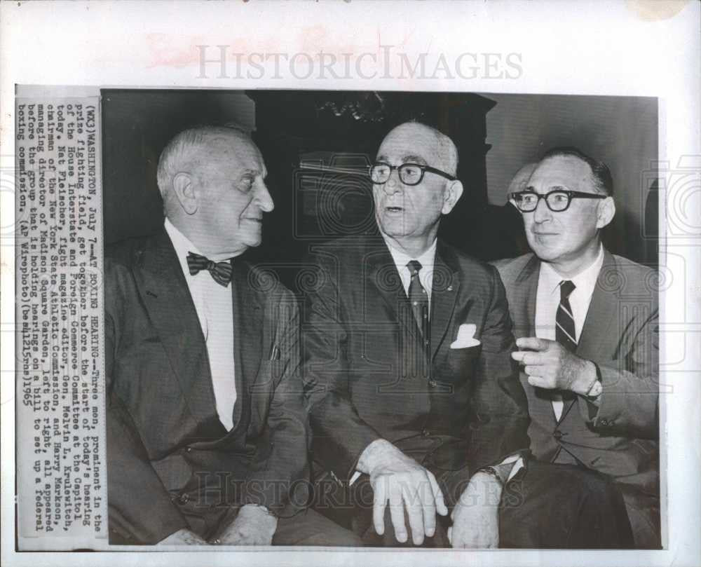 1965 Press Photo Nat Fleischer Krulewitch Harry Markson Historic Images