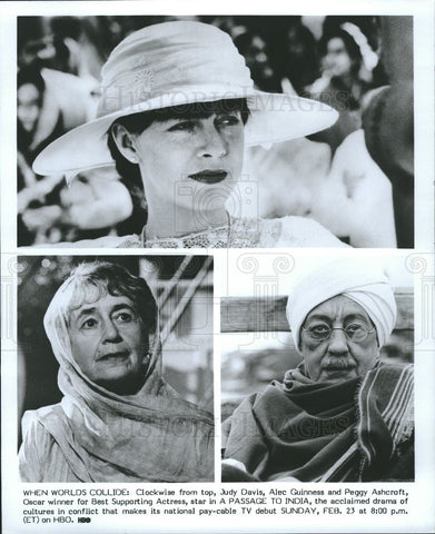 1986 Press Photo Judy Davis Alec Guiness Peggy Ashcroft - Historic Images