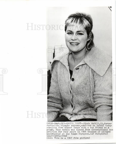 1968 Press Photo Linda McGill Former Olympic Swimmer - Historic Images