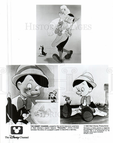 1987 Press Photo TV Premiere Disney's Movie Pinocchio - Historic Images