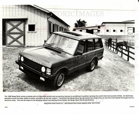 1988 Press Photo Range Rover automobile - Historic Images