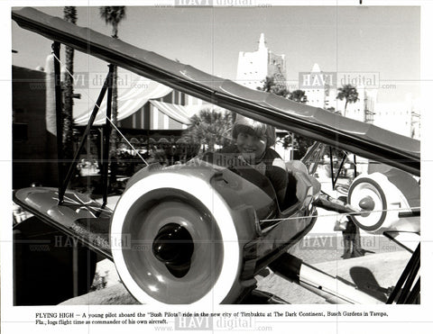 Press Photo Bush Pilots Young Pilot Flting High - Historic Images