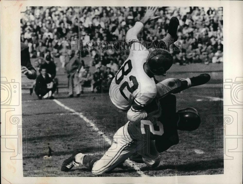 1955 Press Photo Cleveland Browns Dante Lavelliand Detroit Lions