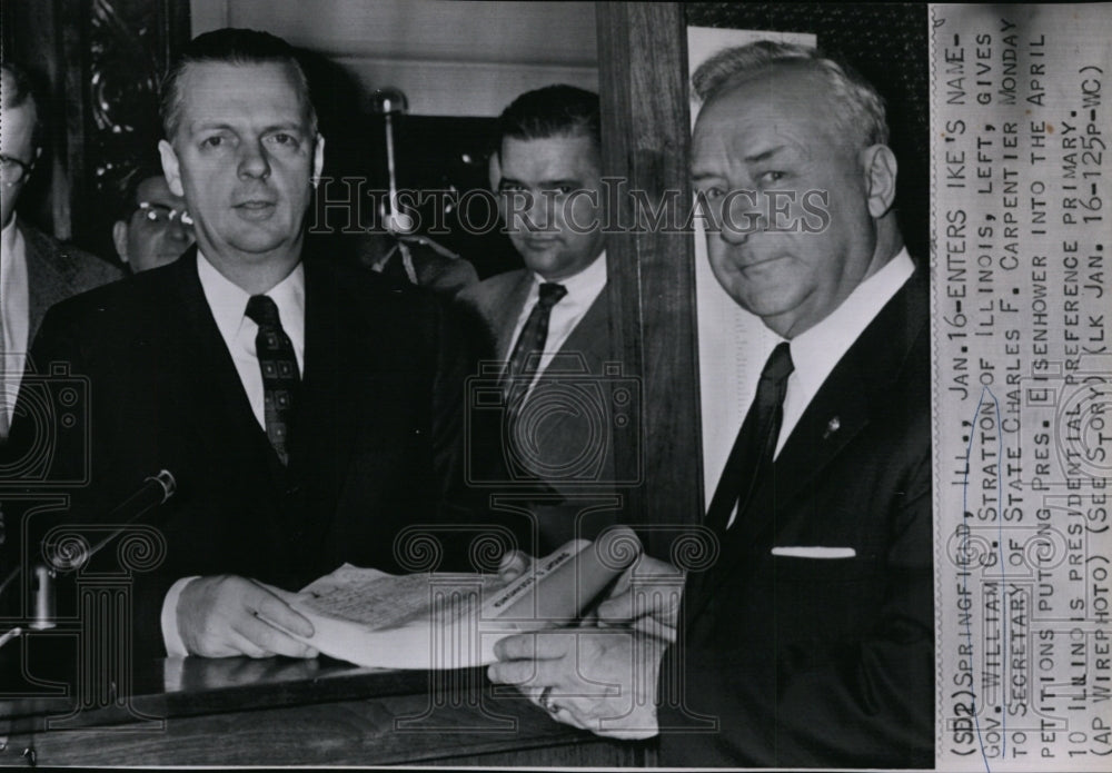 1956 Gov. William G. Stratton &amp; Secretary of State Charles Capentier-Historic Images