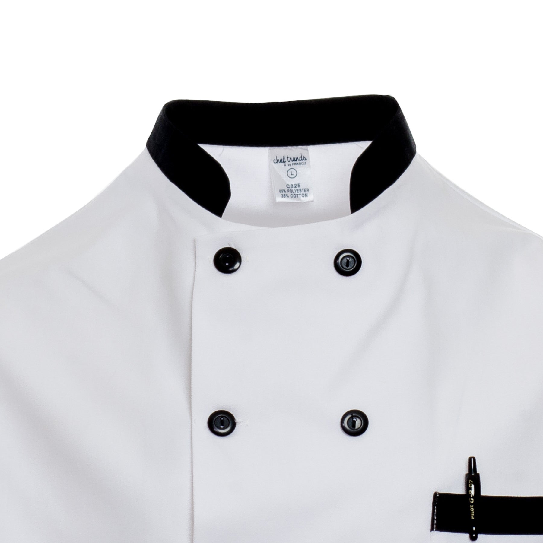 Executive White Chef Coat with Black Trim | Chef Duds