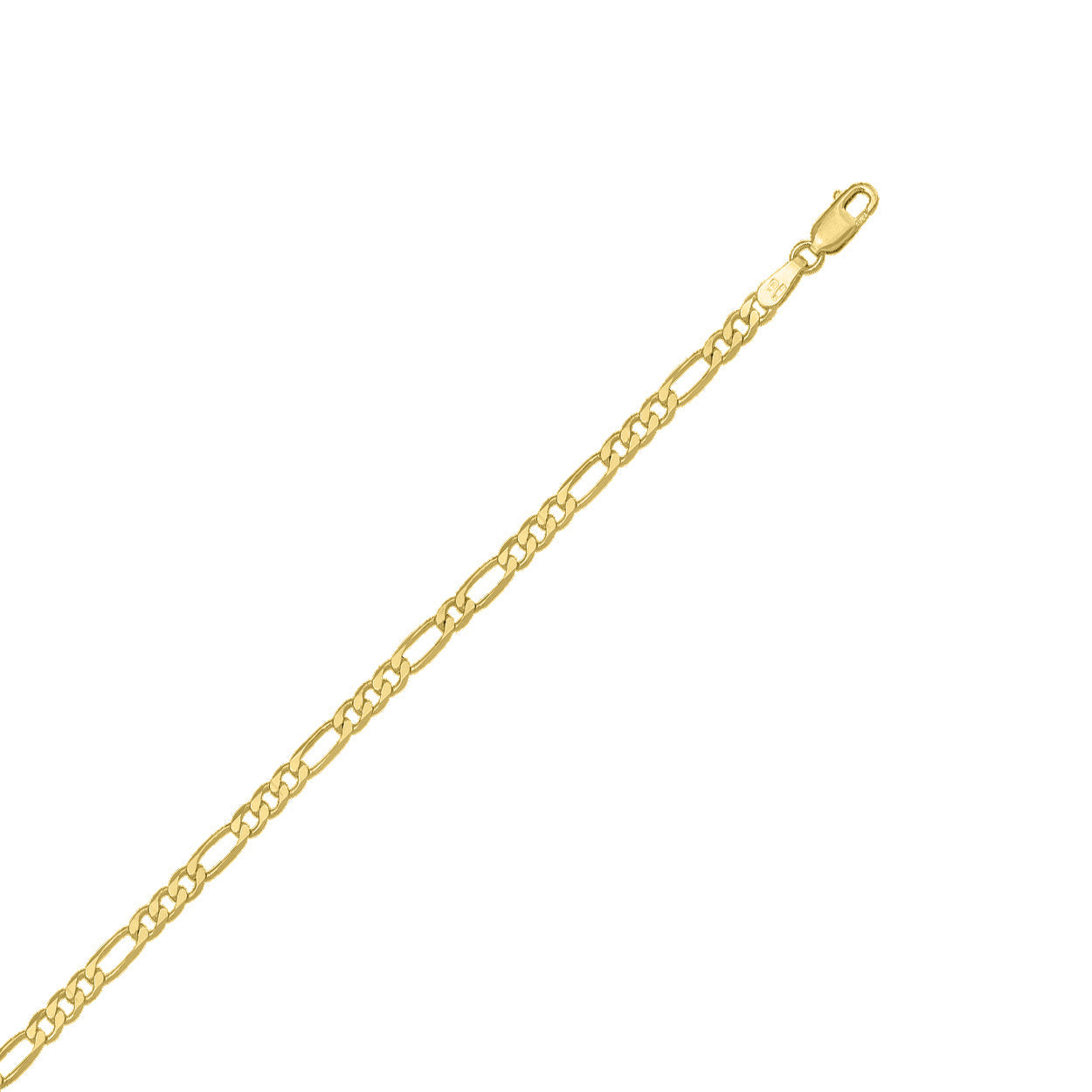 3.5mm Gold Figaro Style Bracelet
