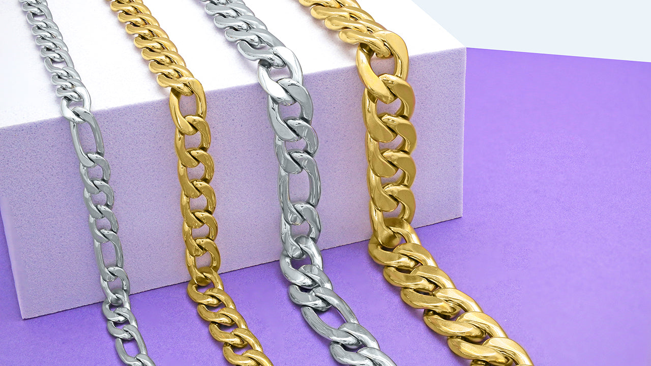 Solid Yellow and White Gold Chains