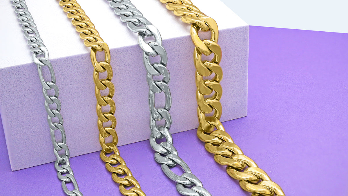 Solid Yellow and White Gold Italian Chains