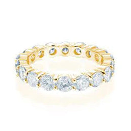 Solid Yellow Gold Diamond Eternity Band