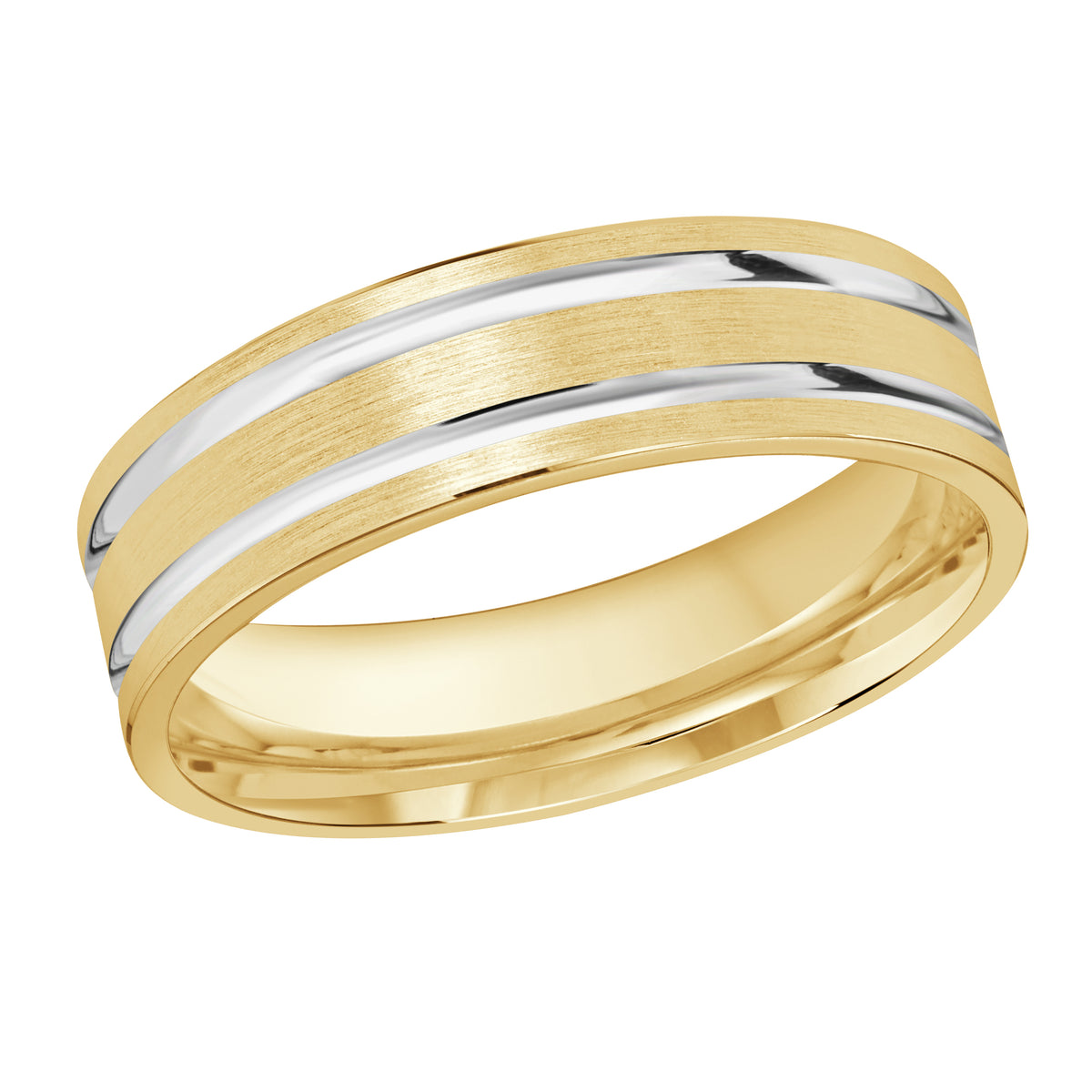 White and Yellow Gold Wedding Band