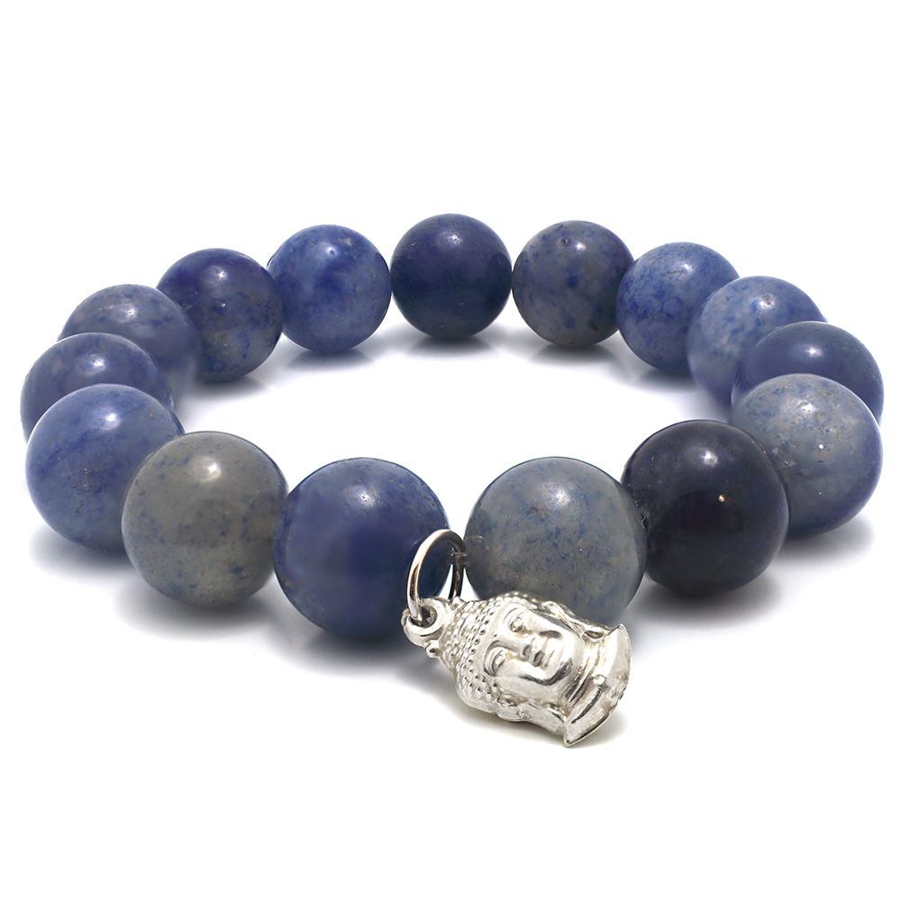 Blue Aventurine Buddha Chakra Beaded Bracelet