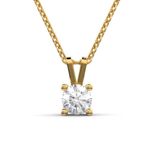 Solid Yellow Gold Lab Grown Diamond Necklace