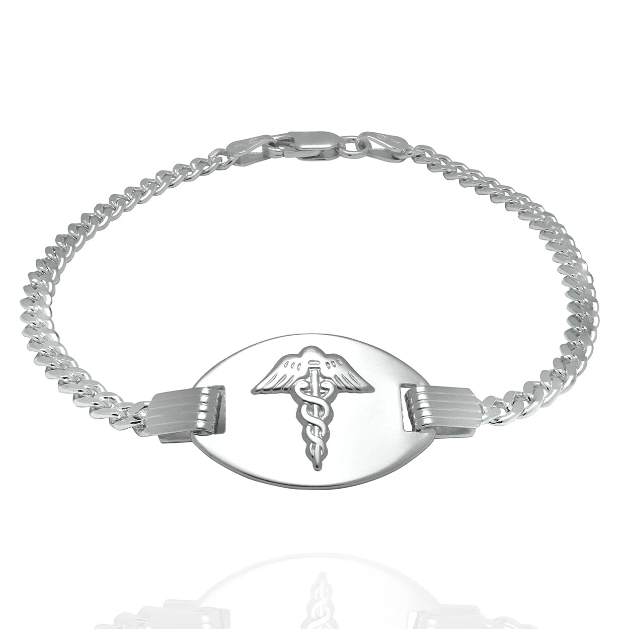 Sterling Silver Medical Alert Bracelet with Curb Link