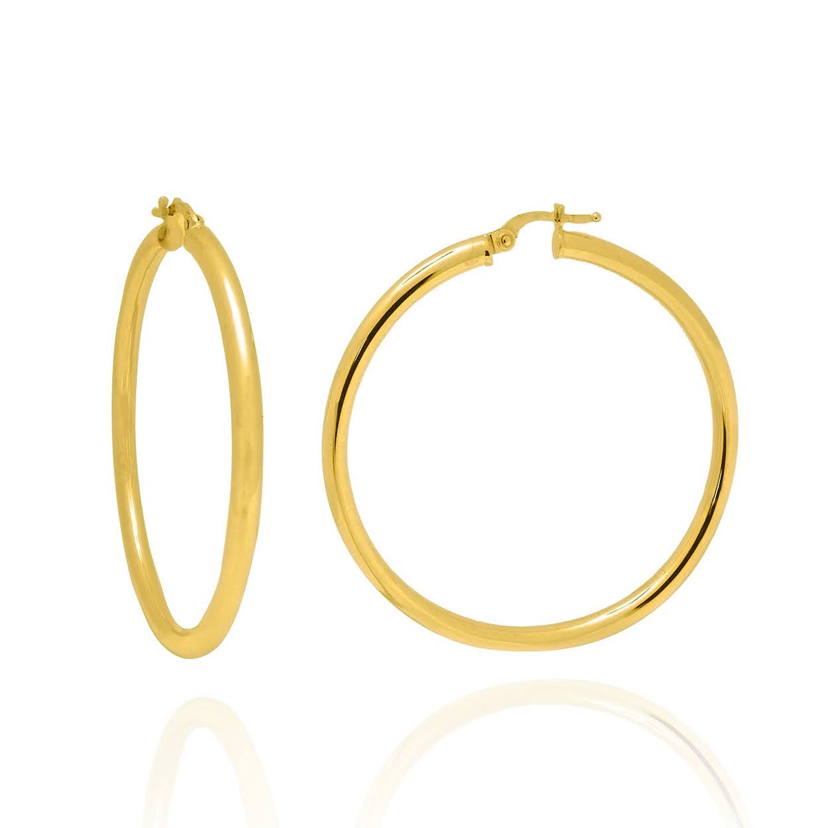 Solid 10KT Yellow Gold XXL 2mm Hoops