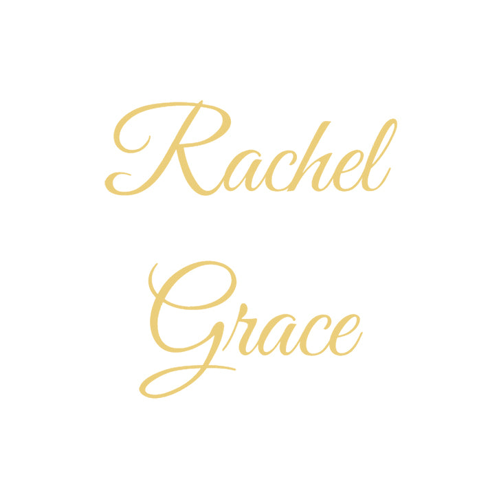 Rachel and Grace Gold Coloured Name Necklace Written in Script