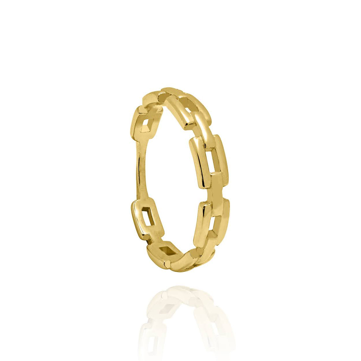Solid Yellow Gold Links Ring