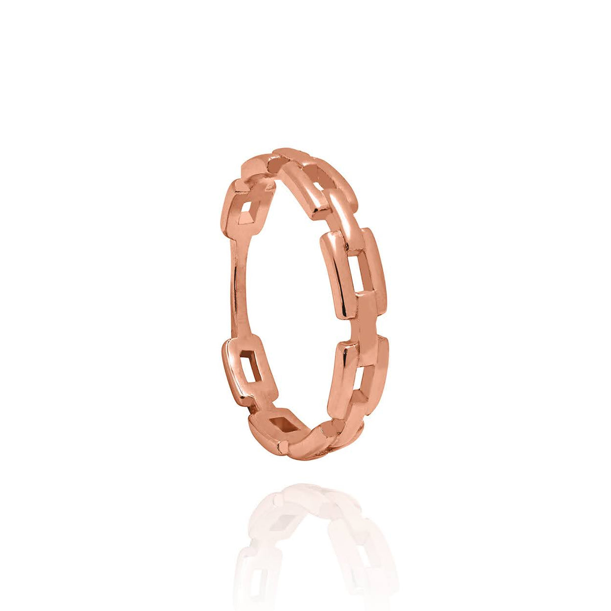 Solid Rose Gold Links Ring