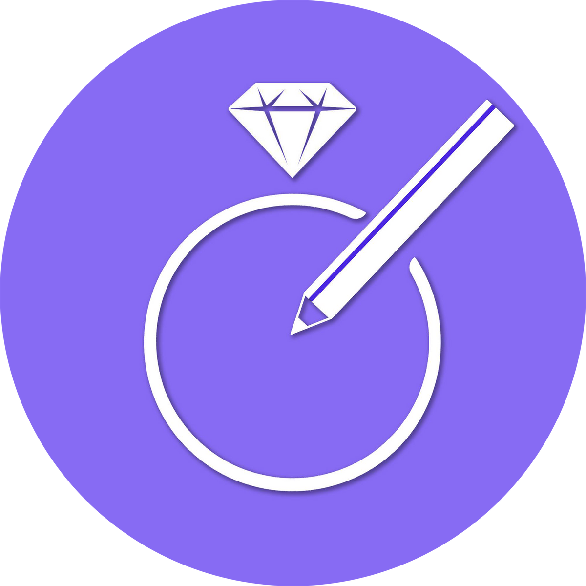 Ring with Pencil Icon Purple