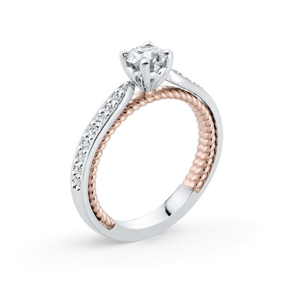 White and Rose Gold Diamond Engagement Ring