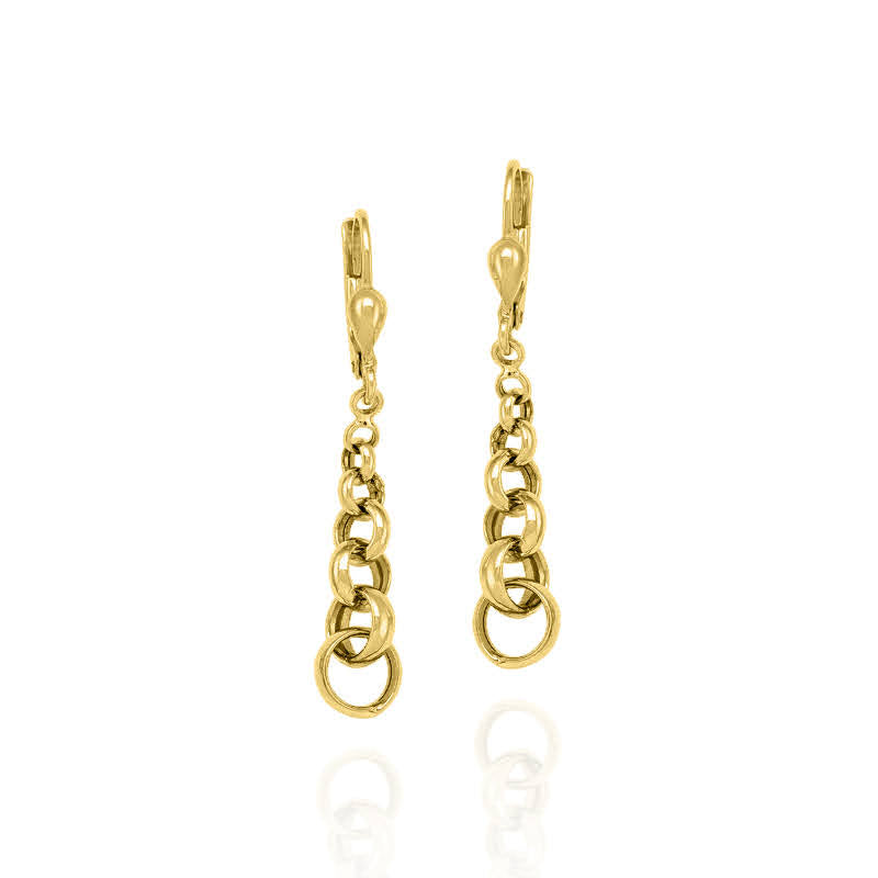 Sold Gold Rolo Dangle Earrings