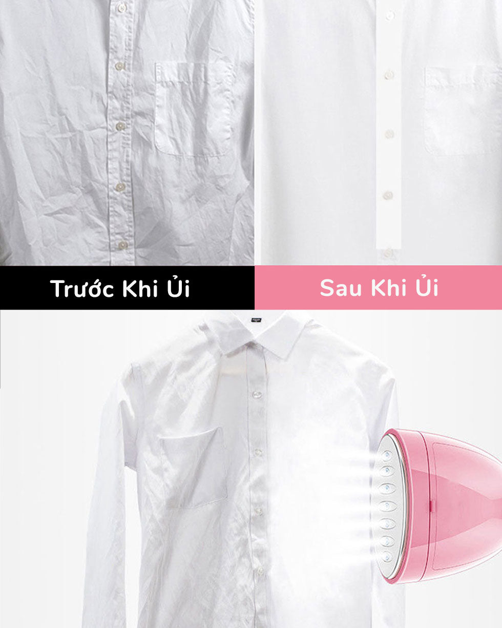 Trước Và Sau Khi Ủi Bằng Bàn Ủi Hơi Nước Pinky