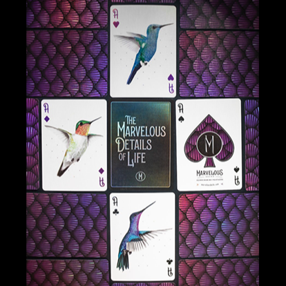 Marvelous Hummingbird Feathers (Purple) Playing Cards