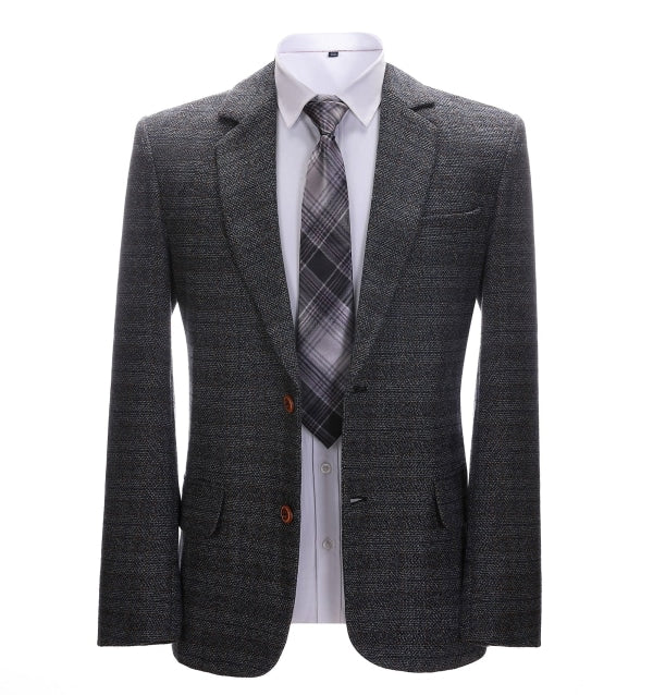 Mens Suit Business 2 Pieces Formal Black Plaid Notch Lapel Tuxedos ...