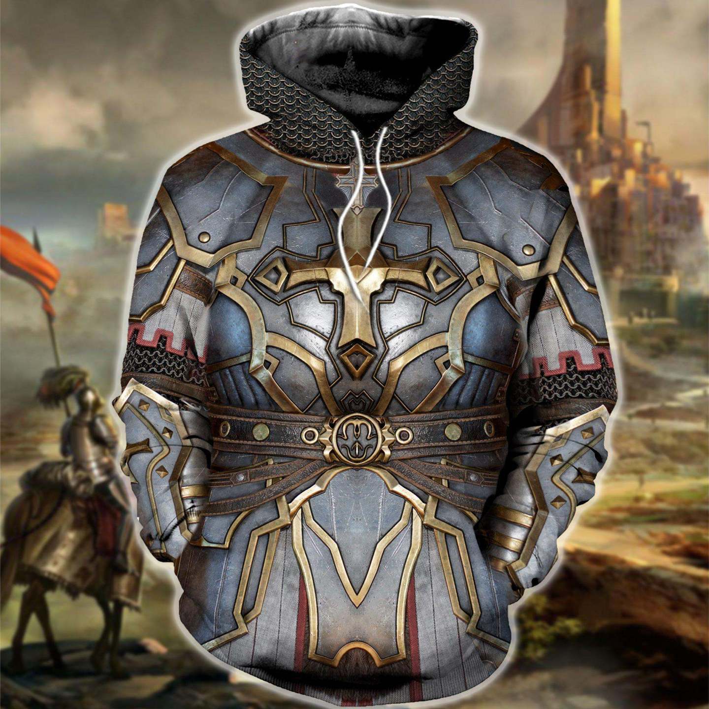 medieval knight armor hoodie