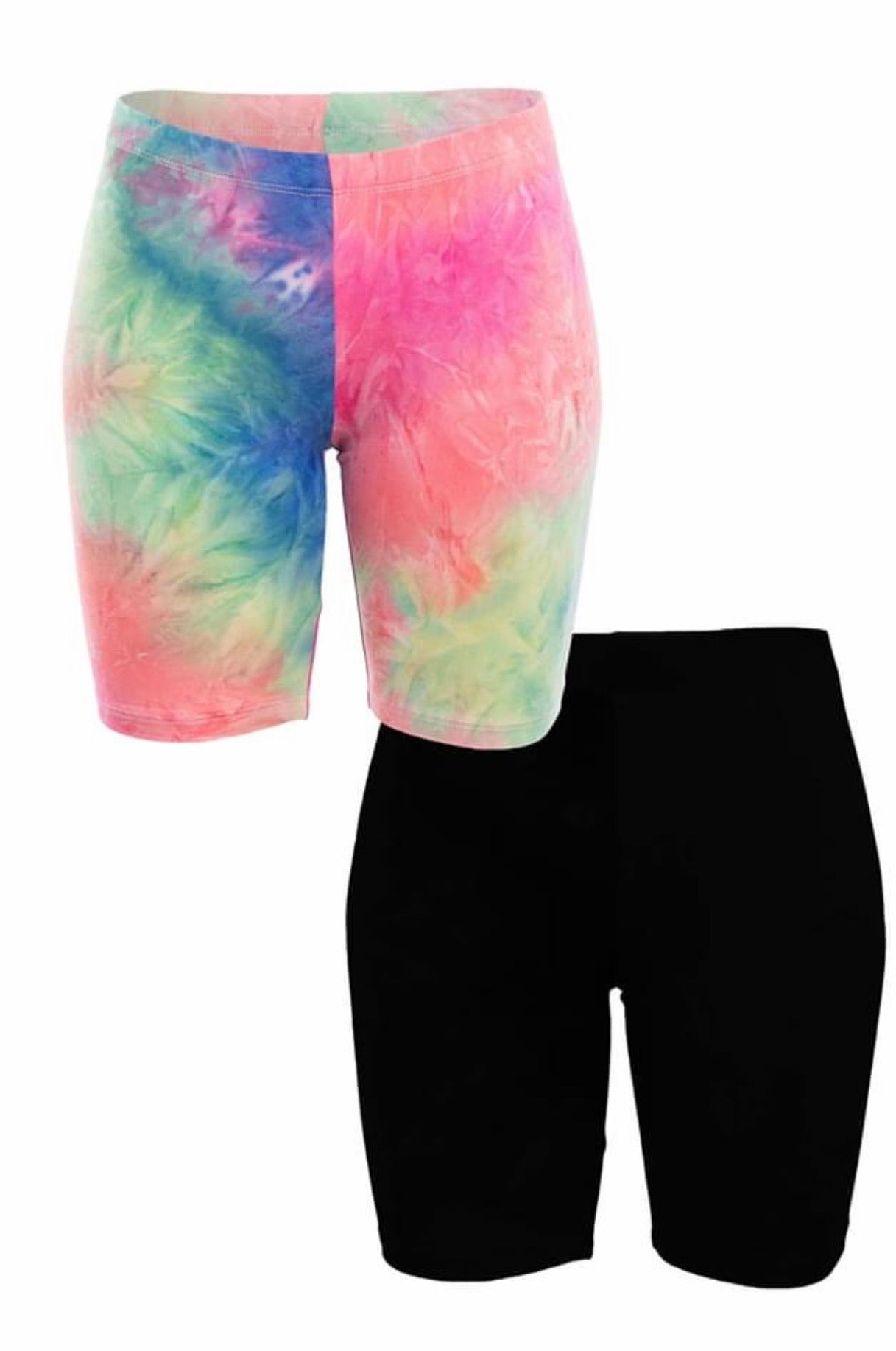 tie dye cycle shorts set