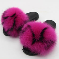 ladies fur slippers