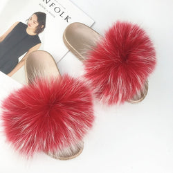 real fur flip flops