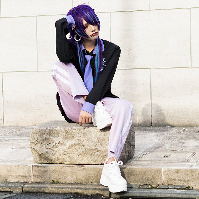 I read an image to a gallery viewer, Safe Jersey Pants Pastel Purple (Men Ver.)