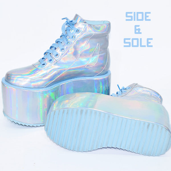 platform holographic shoes