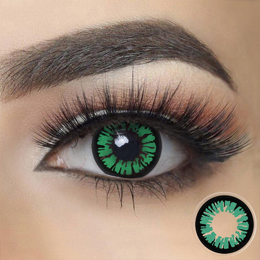 i-Glow Green UV Contact Lenses (Pair) - Green Arrow Contacts