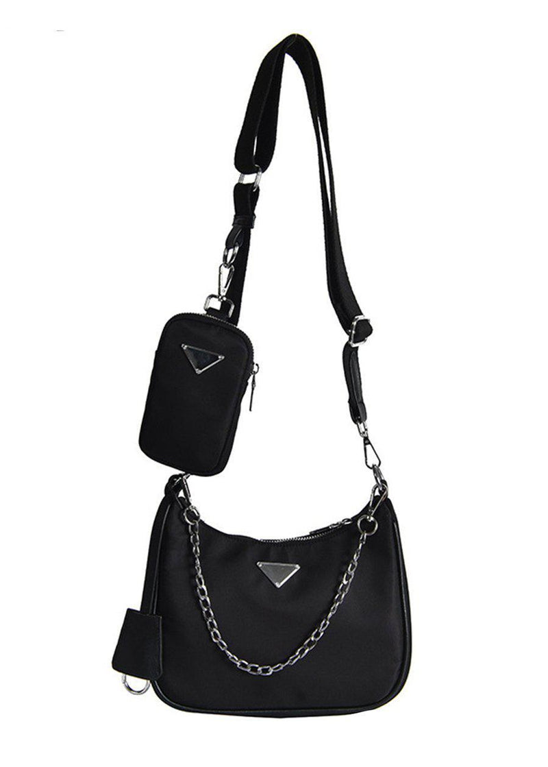 black nylon crossbody bag