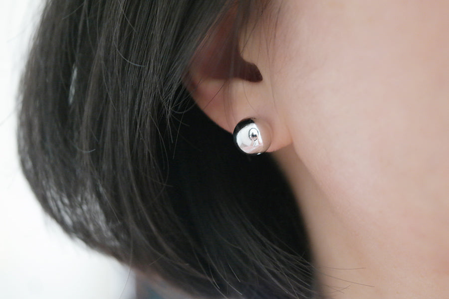 silver ball stud earrings