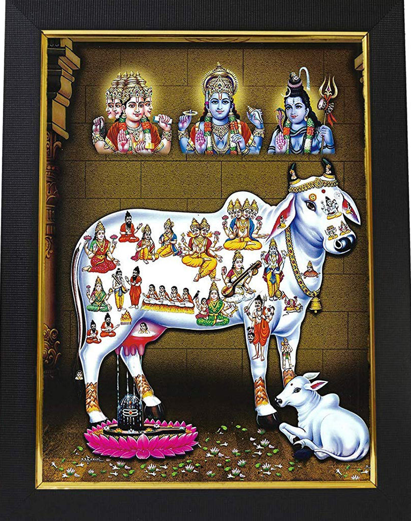 Gomatha Kamadhenu Photo with Frame | Gomatha Kamadhenu Photo |Gods ...