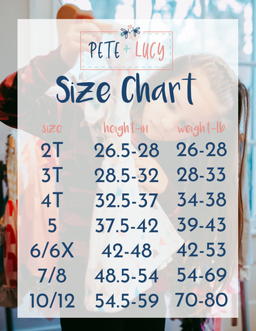 Jade and Reese, Sizing Chart, Pete and Lucy – Jade & Reese Children's  Boutique
