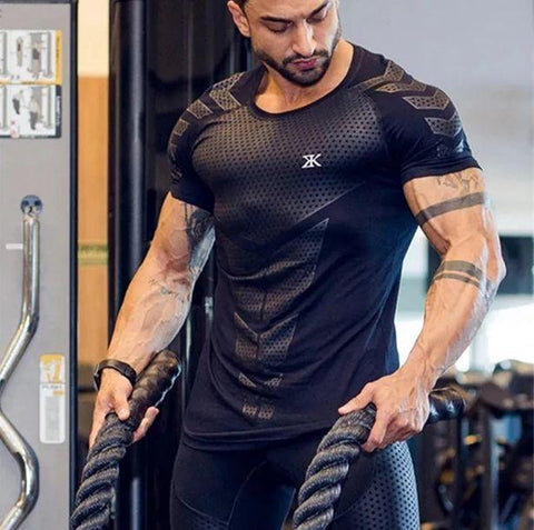 Men Sporting Skinny Fitness Bodybuilding Workout T-Shirt | Atom Oracle
