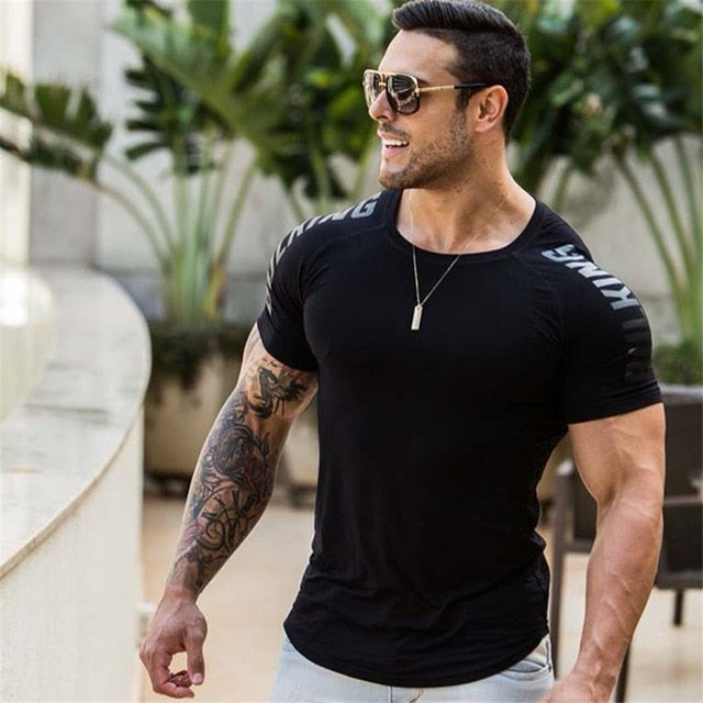 Men Sporting Skinny Fitness Bodybuilding Workout T-Shirt | Atom Oracle