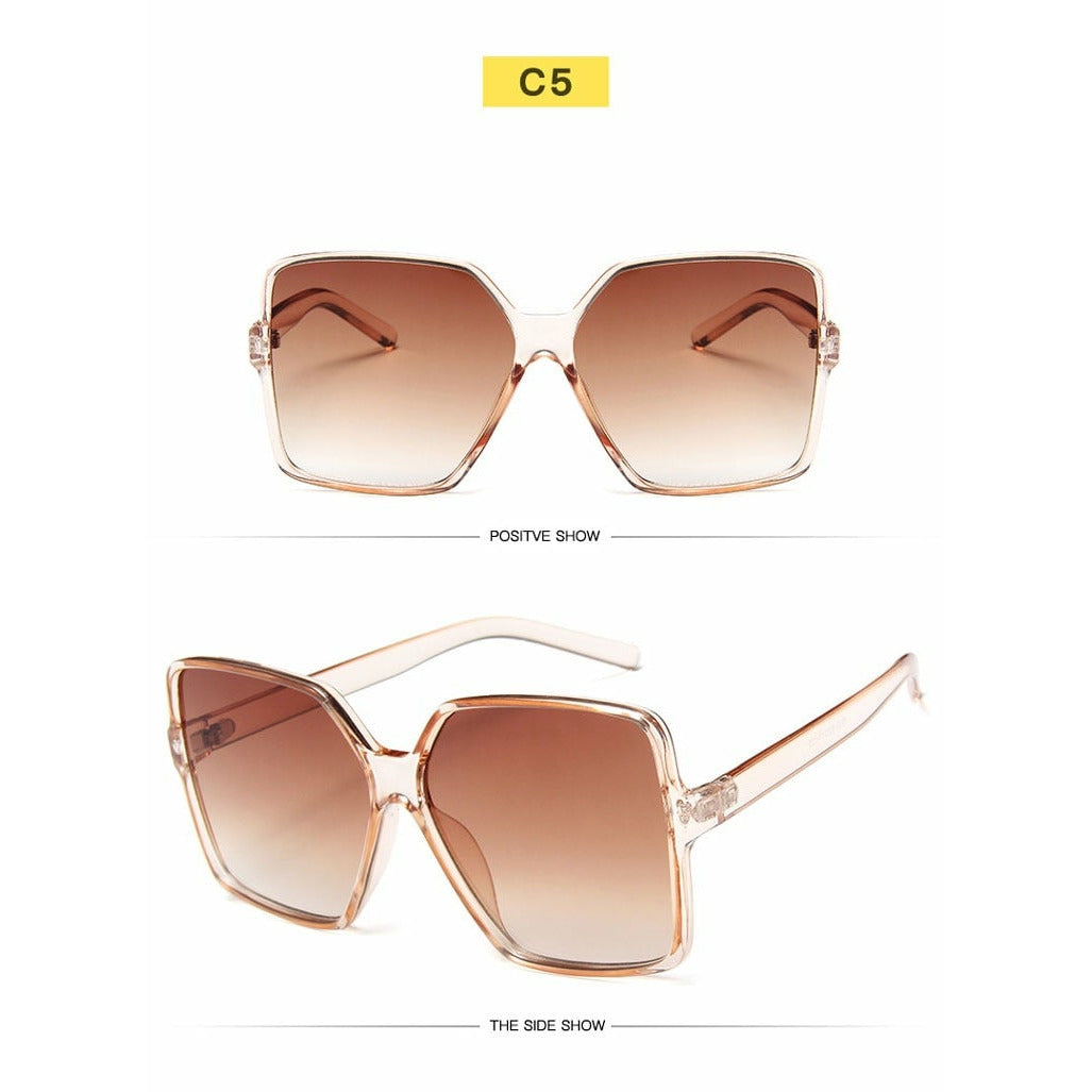 Luxury Oversize Square Sunglasses Women Big Frame Gradient Sun Glasses