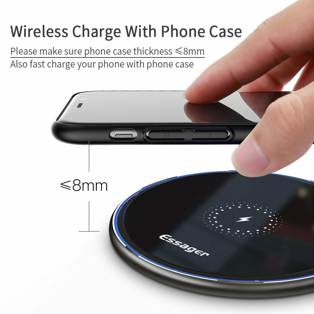 15W Qi Wireless Charger Induction Fast Wireless Charging Pad Atom Oracle