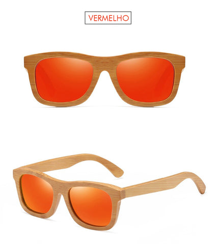 oculos de bambu vermelho