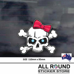 Skull And Crossbones With Bow Sticker