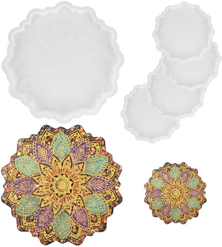 RESINWORLD 4 Pack Dandelion Resin Coaster Molds, Shiny Round Coaster M –  ResinWorlds