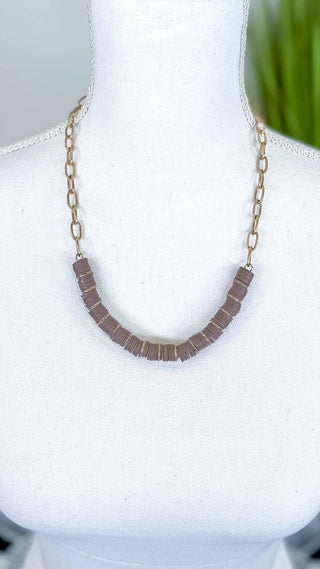 The ZigZag Stripe JOIA Trading Necklace Brown Vivie Necklace