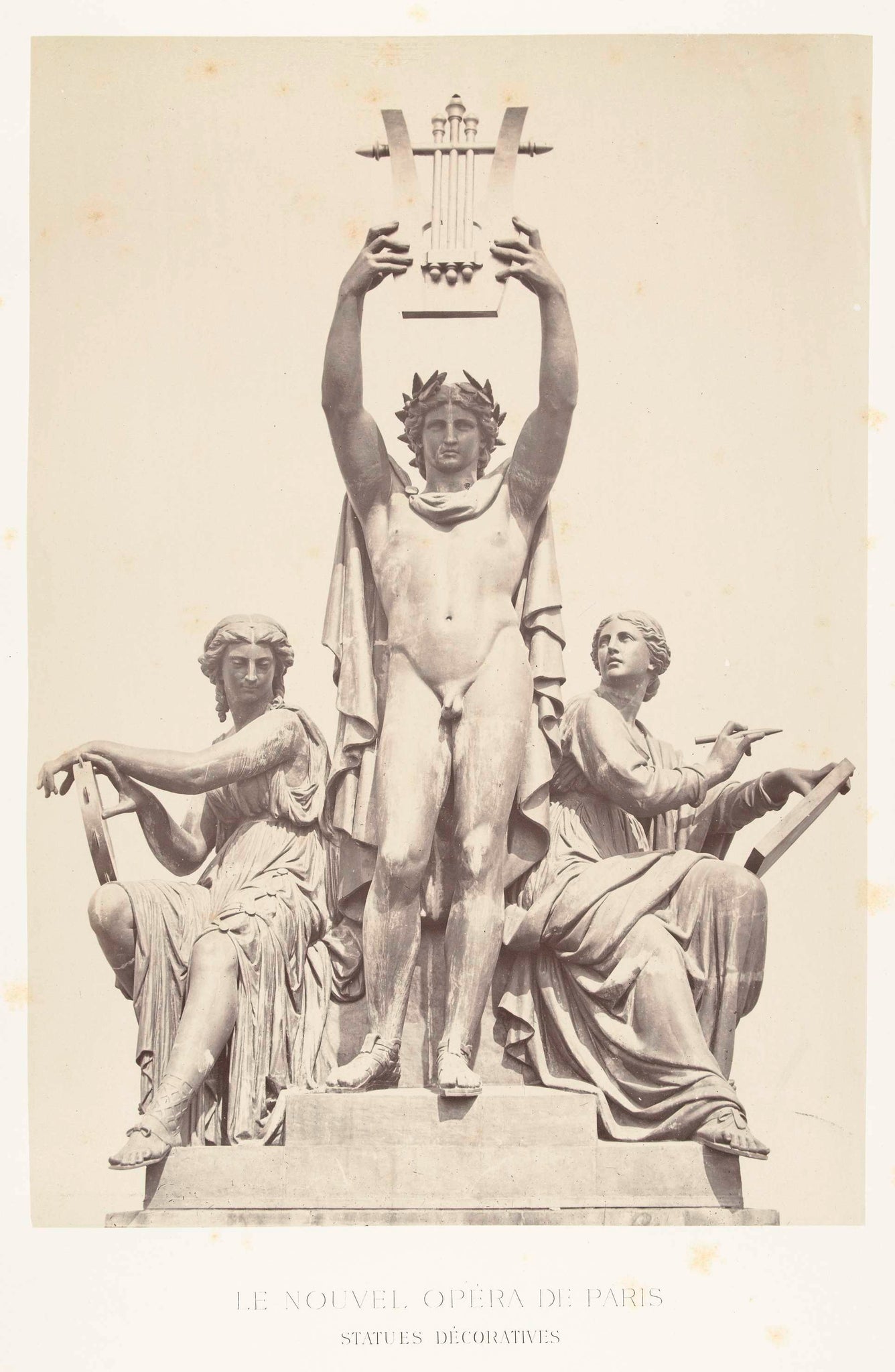 Group of statues of a naked man with laurel wr | CanvasPrints.com