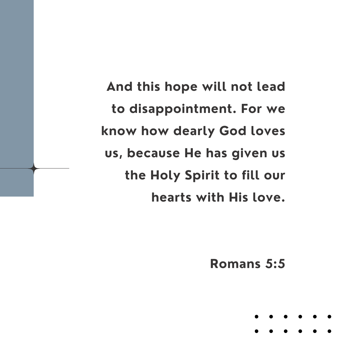 Bible verse for encouragement | Fresh Start Bible | Romans 5:5