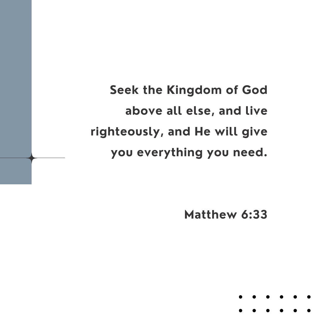 Bible verse for hope | Fresh Start Bible | Matthew 6:33